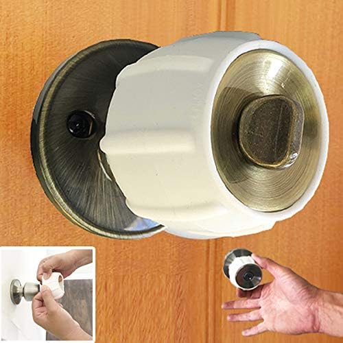 Enjoy Cover - 2 Pack Silicone Door knob Grips Maximum Grip Nonslip Arthritis & Senior Living Aids Grippy Easy Open Fits All Door Knob Universal Size Decorative (White)