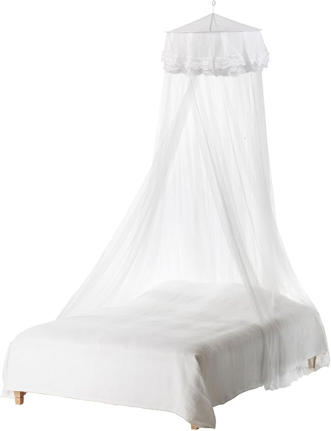 STOBOK Mosquito Net for Bed, Bed Canopy for Girls King Canopy Bed Curtains Elegant Dome Bed Netting Infant Mosquito Net Crib Bed Canopy Breathable See Through Mosquito Netting (White)