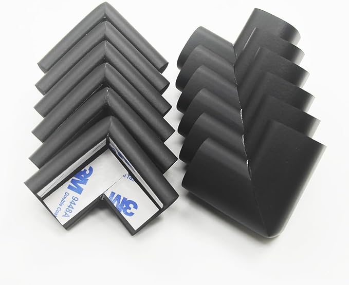 Foam Corner Protector for The Furniture, with Retardant Materials Foam Safety Bumpers, Baby Proofing Safety Corner Protectors (Black)
