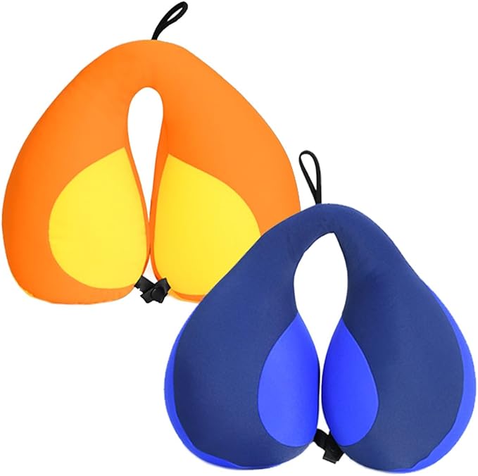 MOOB Car Seat Pillow for Toddlers,Helps Support Head and Neck,Helps Support Head and Neck Comfortably Designed for Head, Neck, and Chin Support - Gifts for Toddler/Child/Kids,Yellow +Blue