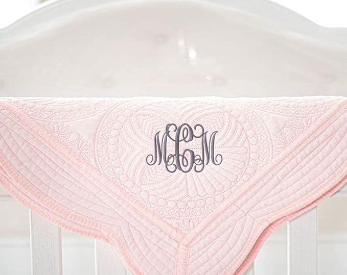 Personalized Baby Blanket Baby Quilt Monogrammed Blankets for Boys and Girls Embroidered Baby Gifts (Teddy Bear Stars)