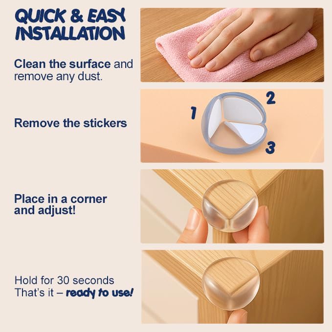 Elite, Clear Corner Protectors for Baby – Transparent Silicone Edge Guards – Soft & Flexible Bumpers for Table, Desk, Cabinet – Reusable & Easy to Apply – 18-Pack