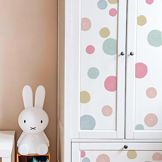 Colorful Polka Dot Wall Decals 72 PCS, Watercolor Dots Wall Sticker for Girls Bedroom Removable Wall Decals Nursery Kids Room Decor (12 Sheets)