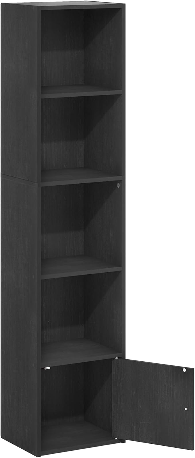Furinno Luder Shelf Bookcase with 1 Door Storage Cabinet, Blackwood