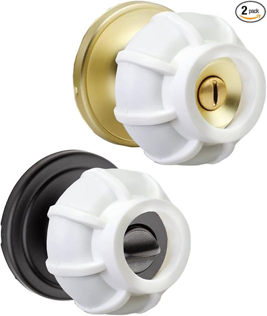 Enjoy Cover |Door Handle Grip Doorstop Knob Stopper Cover, Set of 2 Door Knob Grips for Arthritis & Seniors,Universal Size Wall Protector (White)