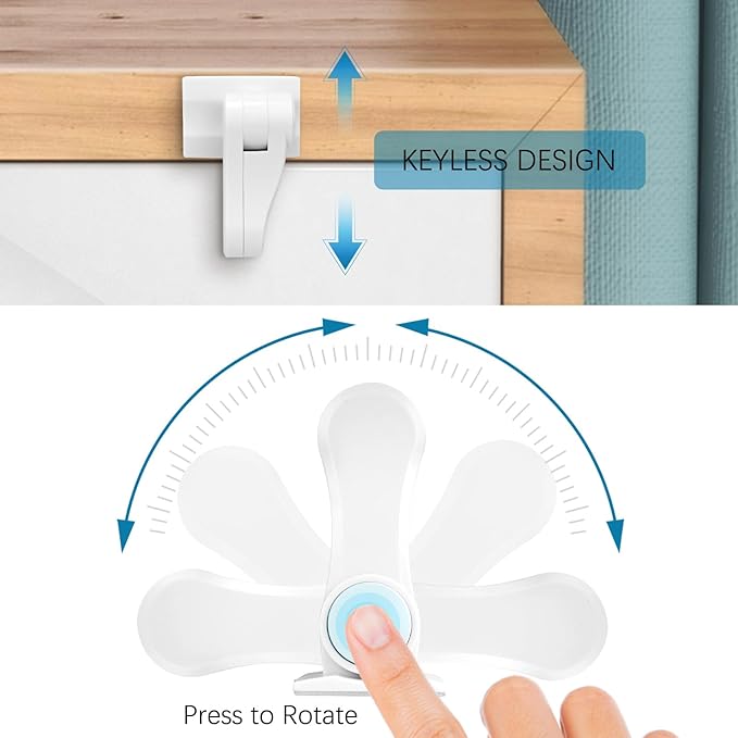 Child Proof Door Lever Lock - 2 Pack - Door Locks for Kids Safety - Door Knob Child Proof - Baby Proofing 3M Adhesive - Door Handle Child Proof - Baby Safety Locks for Toddlers - White