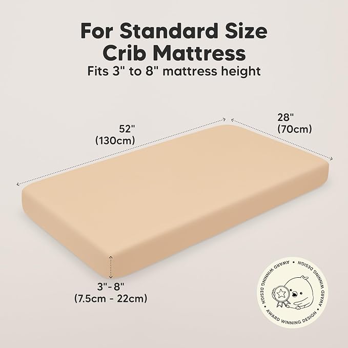 KeaBabies 2-Pack Organic Crib Sheets for Boys, Girls - 52x28 Fitted Crib Mattress Sheet Neutral, Breathable Jersey Cotton Cover for Baby Bed, Toddler Mattress, Soft & Cute Prints (Toasty)