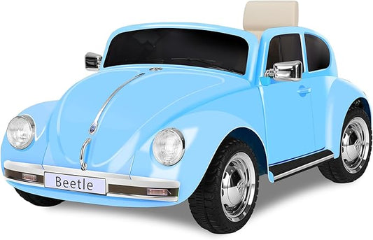 12V Kids Electric Car, Power Wheels with Remote Control, Ride on Car Toys with LED Light, 3 Speeds, Music, Blue