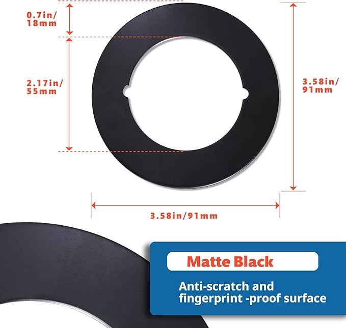 2 Pcs Upgraded Door Knob Plates with Double-Sided Tape –Thick Stainless Steel Scar Plates for Deadbolts & Knobs, Durable Lock Hole Covers for Fixing Loose Knobs and Damaged Areas(Matte Black)