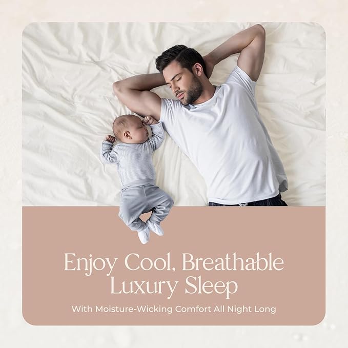 Organic Crib Mattress Protector - 100% Waterproof Crib Mattress Protector Pad with Soft Quiet & Breathable Triple Layer Protection for Sensitive Skin - GOTS Certified & Machine Washable (52"x28"x9”)