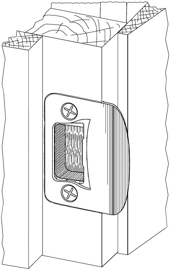 Gator Door Latch Restorer - Strike Plate (Bright Brass)