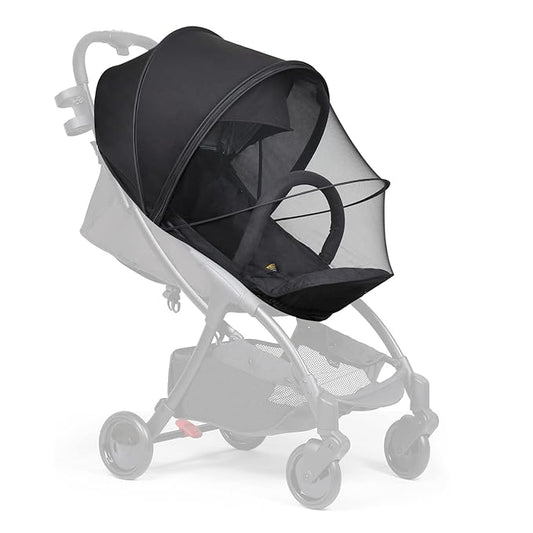 Beberoad Love Universal Stroller Sun Shade & Mosquito Net – 2-in-1 Baby Stroller Cover with UV Protection & 2-Way Zipper for Infant Carriages, Prams, and Travel Strollers (Black)