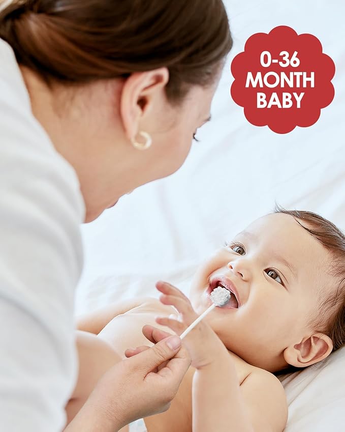 dearlomum Upgraded 32PCS Baby Tongue Cleaner, Disposable Newborn Toothbrush & Oral Cleaning Stick, Gauze Gum Cleaner for Infant Dental Care, 0–36 Months Baby Mouth Wipes