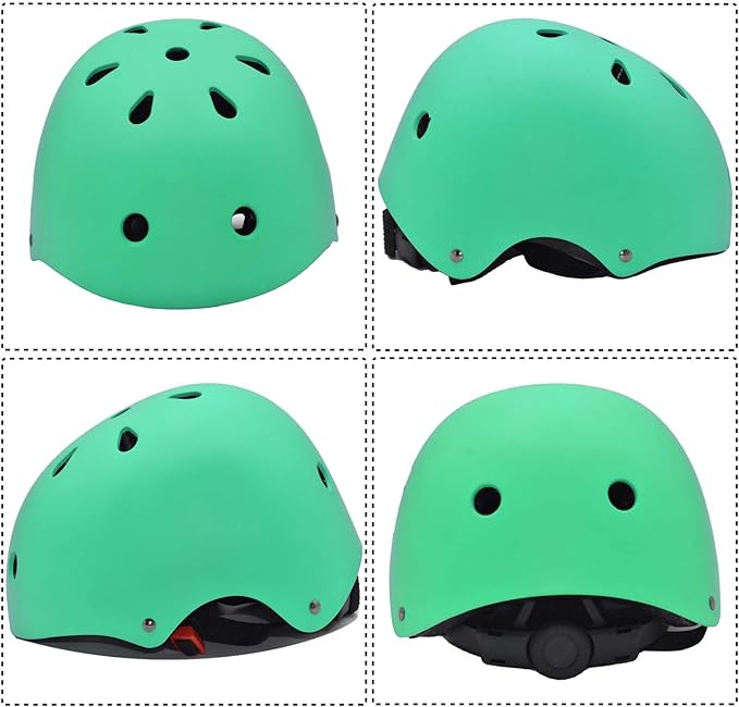 Kids Bike Helmet Set Adjustable for Children, Boys, Girls and Teenagers Aged 3-8 Years Includes Elbow, Knee, Wrist Guards Children's Helmet Protection Set for Bikes SkateboardsRollerskates