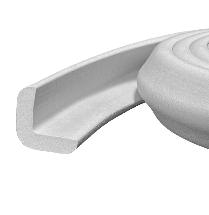 Kidkusion Baby Proof Edge Guards for Safety | Made in The USA | 44 Feet | Off White | Edge Protectors for Furniture, Tables, Fireplaces | Heavy Duty Tape Included