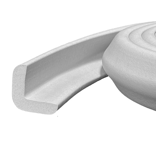 Kidkusion Baby Proof Edge Guards for Safety | Made in The USA | 32 Feet | Off White | Edge Protectors for Furniture, Tables, Fireplaces | Heavy Duty Tape Included