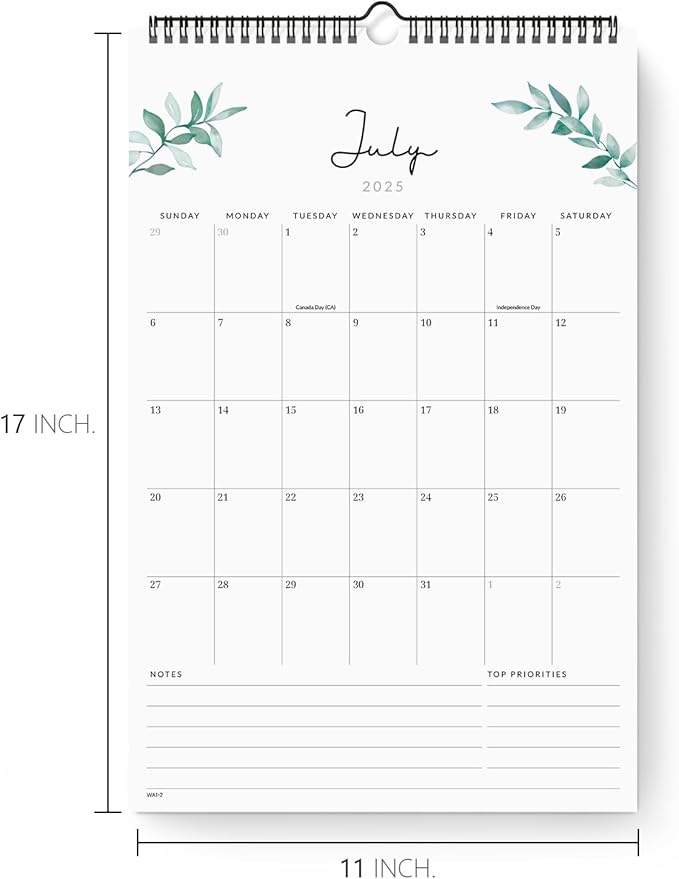 Jotsome Wall Calendar 2025-2026, Large Academic Monthly Calendar From July 2025 to December 2026 11"x17", Aesthetic Wall Decoration in Home and Office for Easy Organizing