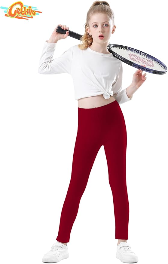 Girls Leggings Cotton Leggings for Toddler Footless Girls Pants Stretchy Baby Girl's Pants Infant Basic Leggings Size 6M -14Y