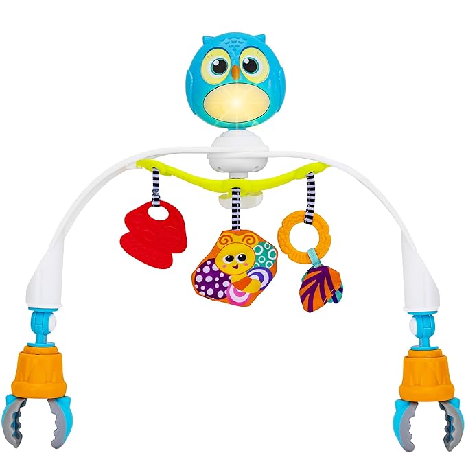 Baby Stroller Arch Toy with Relaxing Music & Lights - Adjustable Activity Arch & Play Accessories - Baby Bouncer Toy Bar, Carseat, Crib, Stroller Hanging Toys for Infants 0 Months Old & Up