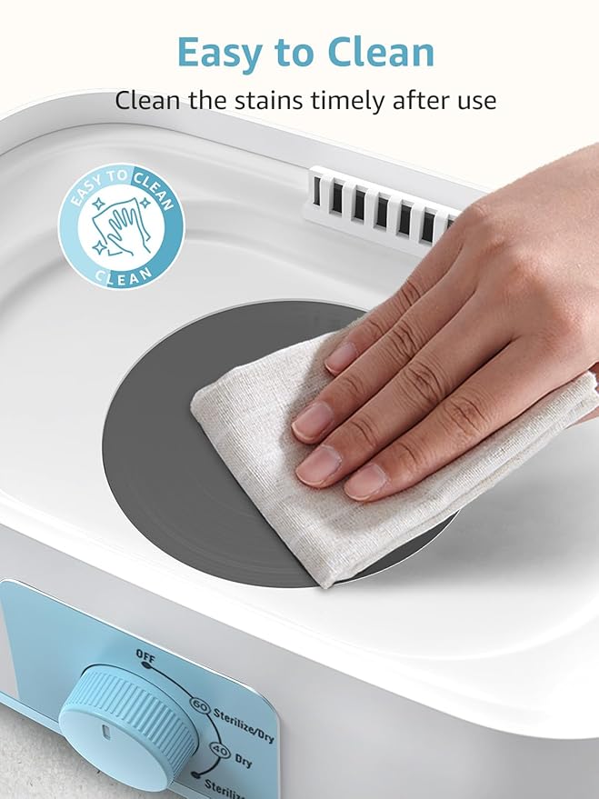 GROWNSY Adjustable 3 in 1 Large Bottle Sterilizer and Dryer, Electric Steam Baby Bottle Sterilizer, Bottle Sanitizer for Baby Bottles & Pacifiers, Breast Pump Parts Blue