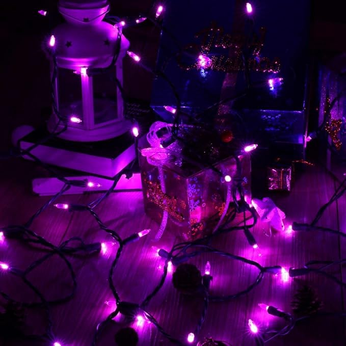 Brizled Purple Halloween Lights, 33ft 100 LED Halloween Lights Outdoor, Connectable Purple String Light 120V UL Certified Christmas Tree Light, Indoor Xmas Light for Xmas Tree Party Home Decorations