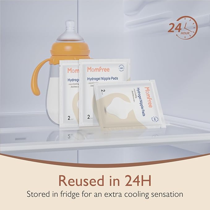 Hydrogel Soothing Gel Pads for Breastfeeding: Breast Pads Reusable for Instant Pain Relief | Provides Cooling Effect | Healing Nipples - 12 Packs(24 Count)