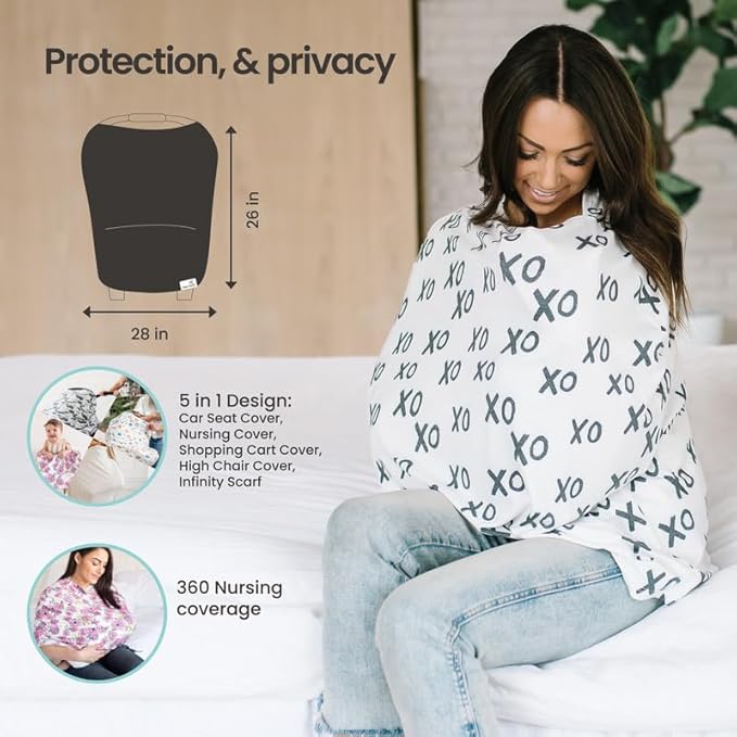 Copper Pearl Multi-Use Cover: Car Seat Covers, Nursing Cover, and Stroller Cover for Sun - Stretchy Fabric, All-Season Use, Stylish Designs, Easy Access for Moms - Rad