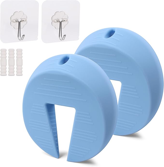 Door Pinch Guard and Stopper, Durable Silicone Finger Pinch Guard, Prevents Injuries, Slamming Doors, Kids Safety, 2 Packs Blue Upgraded
