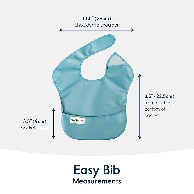 Tiny Twinkle Mess Proof Baby Bibs for Eating - Waterproof, Wipeable Bibs - Toddler Bibs - Travel Friendly - PFAS, PVC, BPA, Phthalate Free - Baby Food Bibs(5 Pack, Boy Spring)
