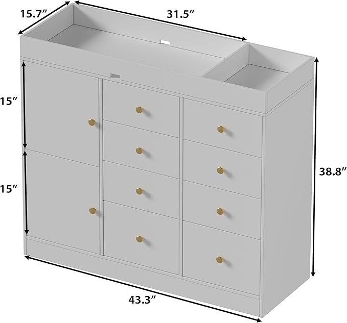 Changing Table Dresser with Drawers,Modern Baby Dresser with Changing Table Top for Nursery,Diaper Changing Station Organizer for Infants Newborn,White