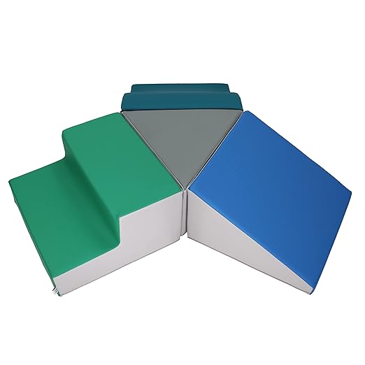 FDP SoftScape Toddler Playtime Junction 360 Climber, Indoor Active Play Structure for Toddlers and Kids; Safe Soft Foam for Crawling, Climbing and Sliding (4-Piece) - Contemporary, 13799-CT