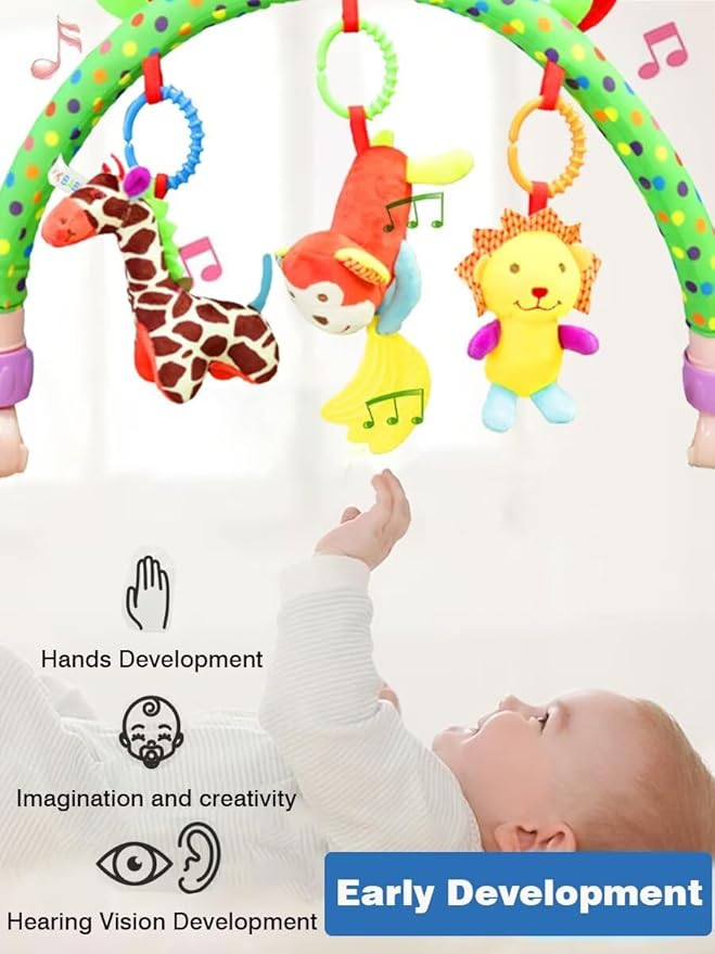 Pau1Hami1ton Baby Stroller Arch Toys, Car Seat Toys,Baby Gifts.S-19(Monkey)