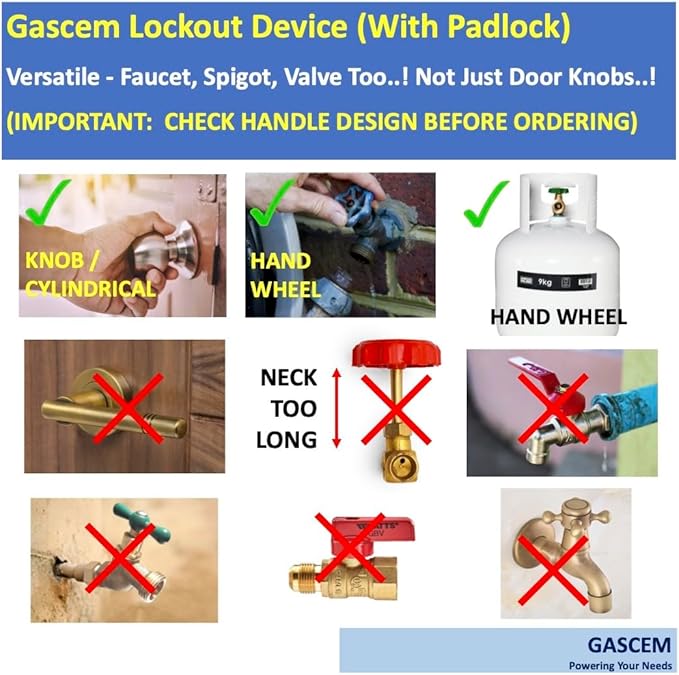 Door Knob Lockout Device (Matt Silver, 1 Padlock). Door Handle Lock - Prevents Doorknobs from Turning and Access to Keyhole. Childproof Door Knob Cover.