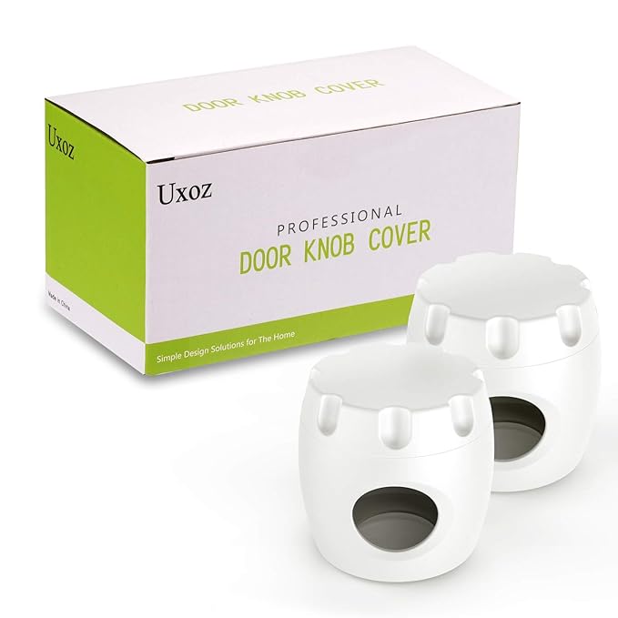 Door Knob Safety Cover, 4 Pack Baby Safety Door Handle Cover, Screw Thread Design, Reusable, Reliable Solution to Prevent Kids from Popping Off The Covers