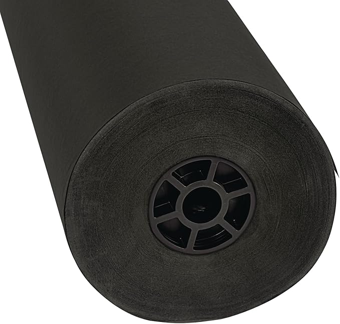 Colorations Dual Surface Paper Roll Classroom Supplies for Arts and Crafts Black (36" x 1000') (Item # DSBK)