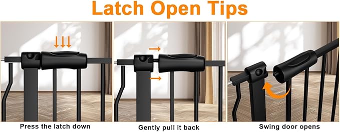 HOOEN Wide Baby Gates for Doorway Stairs 30" Tall 38.5-43.5 Inch Wide Indoor Child Gate for Kid or Pet Dogs Walk Through Pressure Mounted Baby Dog Gate