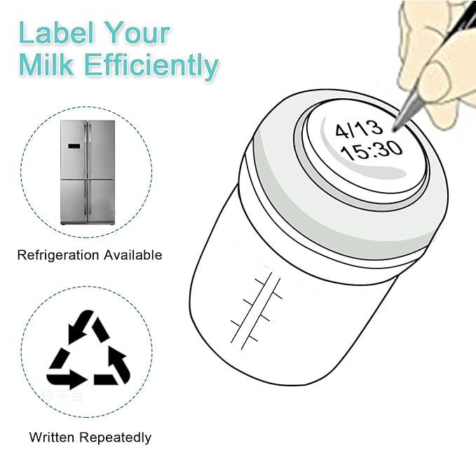 COMI Wide Neck Glass Breastmilk Collection n Storage Bottle, 8oz with Screw Ring Sealing Disk; Re-markable Sealing Disc. BPA Free, Fits Breast Pumps & Nipples (2 Gray Lids)