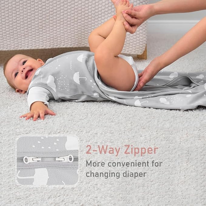 Yoofoss Baby Sleep Sack 0-6 Months Wearable Blanket for Babies 100% Organic Cotton 2-Way Zipper TOG 0.5 Toddler Sleeping Sack 3 Pack, Comfy Lightweight Sleep Sacks