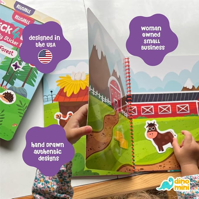 Stick4Ever Jelly Sticker Book - for Kids - Waterproof, Easy to Clean Jelly Stickers for Kids - Reusable Sticker Book for Toddlers with 50 Pcs of Reusable Stickers (Vehicles)