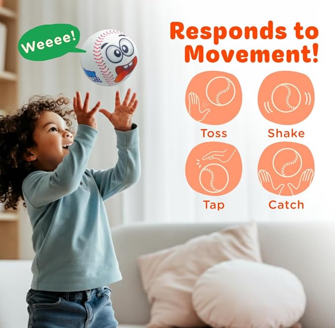 Move2Play, Hilariously Interactive Toy with Music & Sound Effects | Birthday Gift for Boy & Girl | Ball for Toddler & Baby | 6, 12, 18+ Months | 1, 2, 3+ Year Old