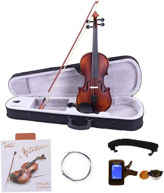 Ktaxon Violin 4/4 for Kids & Adults, Full Size Solid Wood Violin, Acoustic Fiddle with Portable Case and Accessories-Carefully Selected Solid Spruce Wood and Premium Ebony Fittings(Matte)