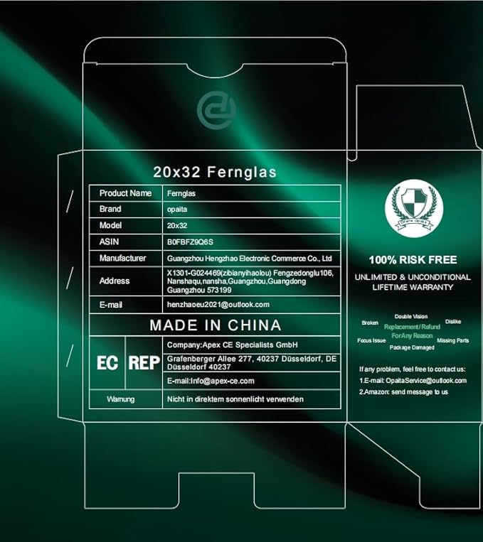 Compact Binoculars for Adults High Powered - OPAITA 20x32 Small Binoculars for Adults Kids with Low Light Vision for Hunting Cruise Ship Travel Concert Hiking Blue