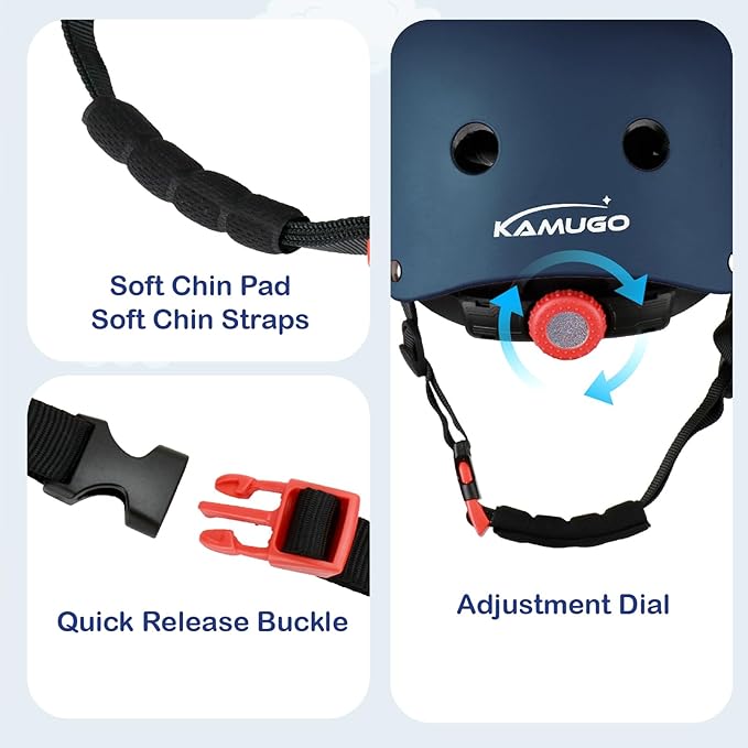 KAMUGO Kids Bike Helmet,Toddler Helmet Adjustable Kids Bicycle Helmet Girls Or Boys Ages 2-8/8-14 Years Old Multi-Sports for Cycling Skateboard Scooter