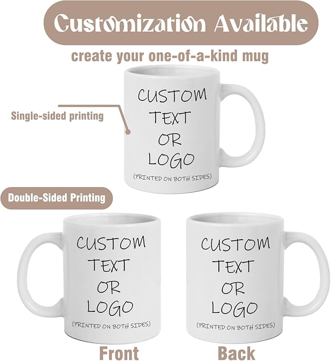 Custom Photo & Text Mug Add Personalized Text, Upload Your Image Personalized 11.5oz Mug Choose From Various Designs The Suitable Gift for Parents (C01 TEXT)