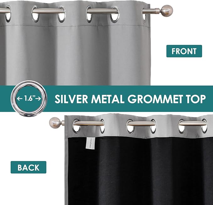 ChrisDowa Custom 100% Blackout Curtains for Bedroom with Black Liner, Double Layers Total Blackout Thermal Insulated Grommet Window Curtains 1 Panel (Custom Size and Color)