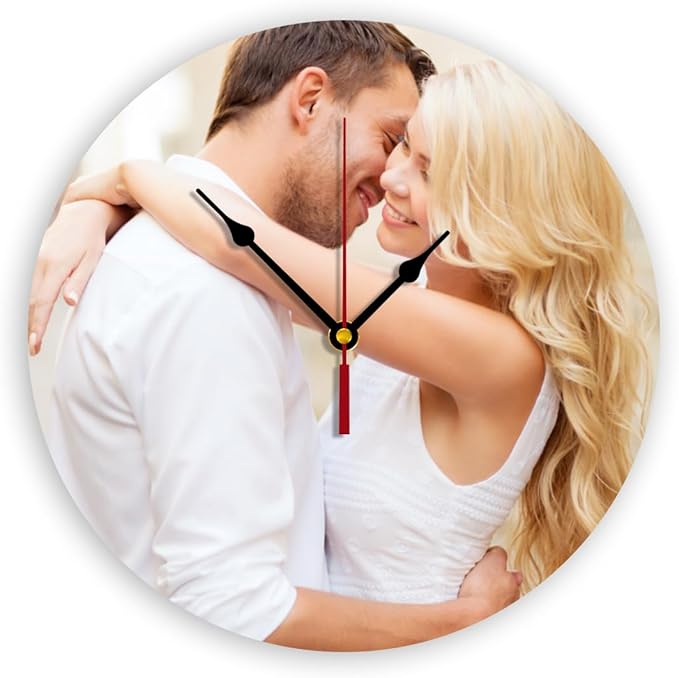 Generic Custom Clocks for Walls Personalized Picture Hanging Time Clocks Customized Round Clock for Birthday Wedding Present Family Friends Gifts, 12inch-30cm
