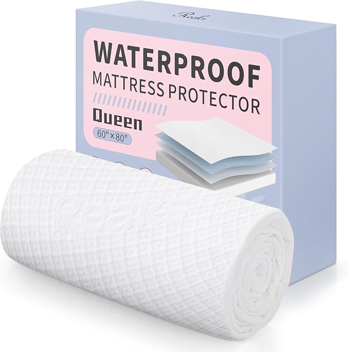 Queen Size Waterproof Mattress Protector Fitted Mattress Pad Cover with Deep Pocket Up to 18''