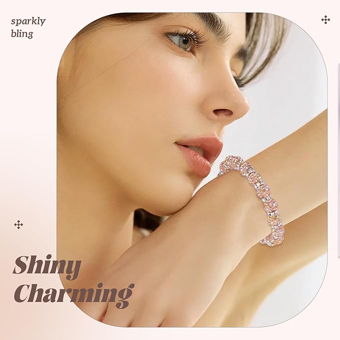 160pcs 10mm Rhinestone Beads for Jewelry Making, Light Peach AB Shiny Round Disco Beads Bulk, Sparkle Crystal Clay Christmas for Bracelet Baseball Necklace Earring Crafting and DIY