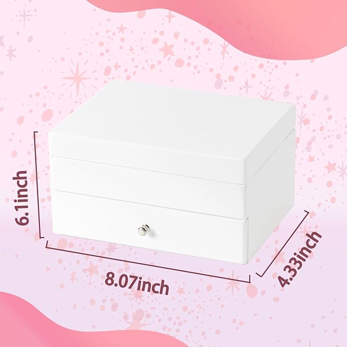 Miratino Music Jewelry Box Gifts for Girls, Wooden Kids Jewelry Boxes & Organizers with Spinning Dancer, Musical Jewelry Storage Gift for Little Girl Toddler Christmas Birthday New Year (White)
