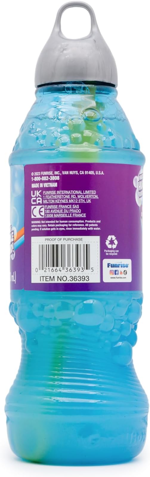 Gazillion Giant Bubble Solution 1¯L Creates Huge, Extra Elastic Bubbles, Safe & Non Toxic, Includes 7 in 1 Bubble Wand, Outdoor Refill for Wands, Machines & Kids Party Fun Ages 3